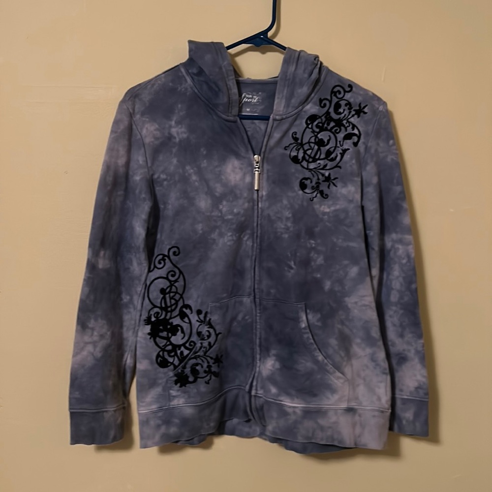 ♥️ Women’s Tie dyed with design Zipper Sweatjacket